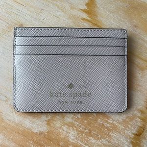 KATE SPADE taupe leather card holder